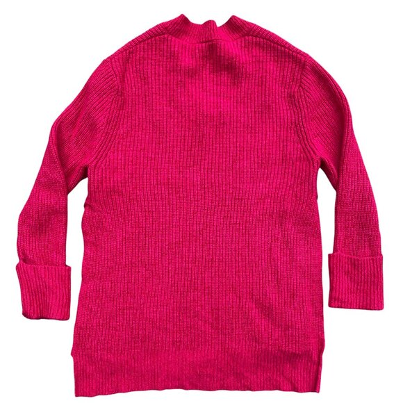 Athleta Shasta Pink Cyclamen Wool Blend Sweater Lagenlook Oversized Barbiecore-M - Picture 10 of 15